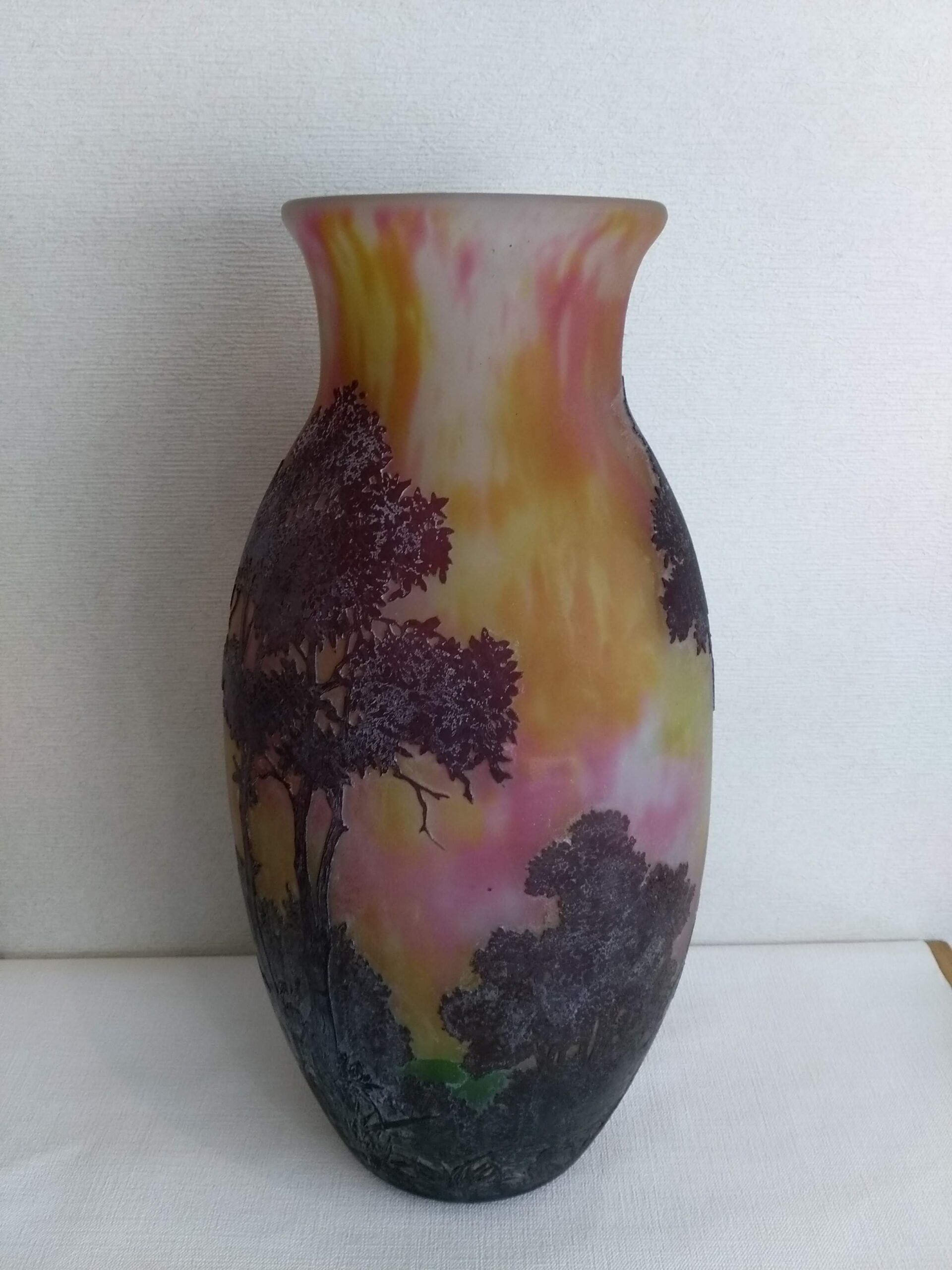 西洋アンティーク　ドーム工房　林間風景絞花瓶